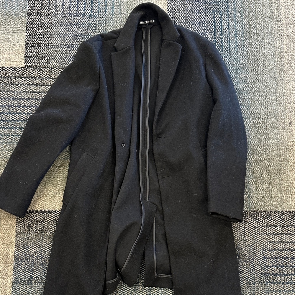 Zara Men's black Trench Coat